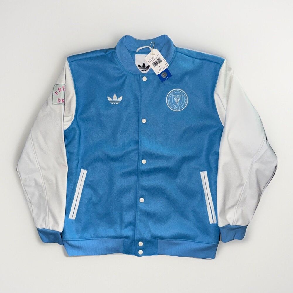 $170 Adidas Semi Blue Inter Miami CF Anthem Bomber Jacket Sweater JM5160